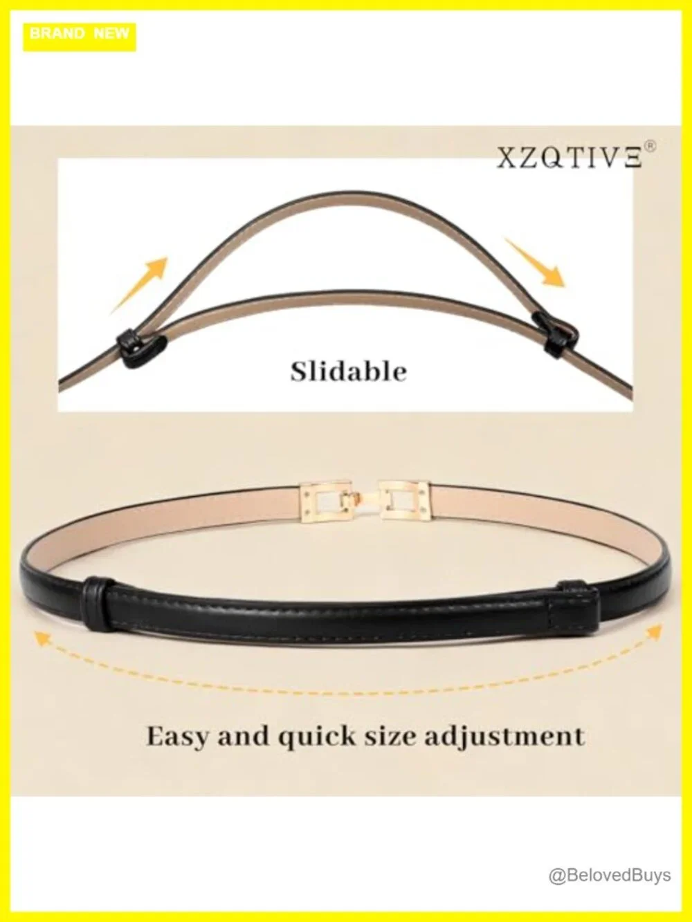 XZQTIVE Women's Thin Leather Belt – Adjustable Casual Office Belt for Dresses